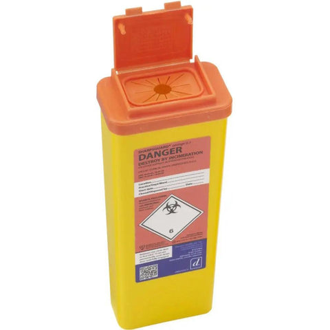 0.5L Sharps Bin for Disposal of Contaminated Tattoo Needles - SINGLE NEEDLE