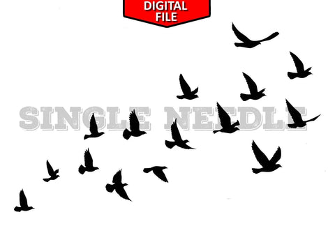 Birds Flying Tattoo Flash Sheet Stencil for Real Stick and Poke Tattoos - SINGLE NEEDLE