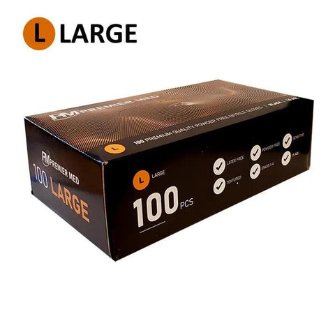 Black Nitrile Nitrile Disposable Gloves for Tattooing - Box of 100 - SINGLE NEEDLE