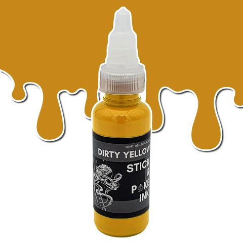 Dirty Yellow - Stick and Poke Tattoo Ink - SINGLE NEEDLE