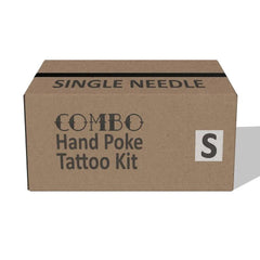 Stick and Poke COMBO Tattoo Kit - SMALL Box of 73 Hand Poke Tattooing Supplies - SINGLE NEEDLE