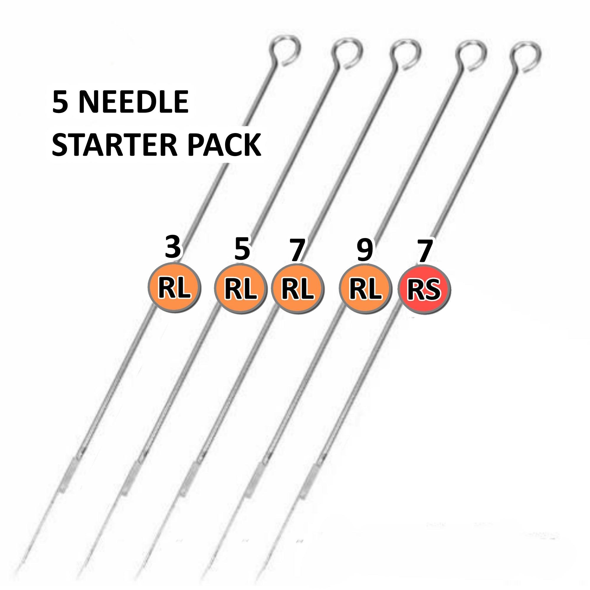 5 Pack Stick and Poke Tattoo Needles - 1 each of 3RL, 5RL, 7RL, 9RL and ...
