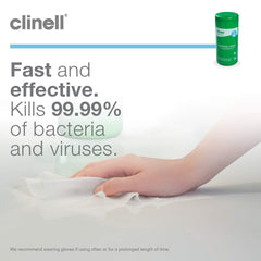 Clinell Universal Cleaning and Disinfectant Wipes for Surfaces - Tub of 100 Wipes - Multi Purpose Wipes, Kills 99.99% of Germs