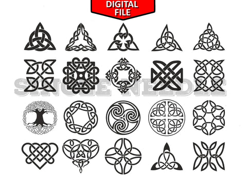 Celtic Patterns Tattoo Flash Sheet Stencil for Real Stick and Poke Tattoos - SINGLE NEEDLE