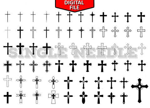 Mini Crosses Tattoo Flash Sheet Stencil for Real Stick and Poke Tattoos - SINGLE NEEDLE