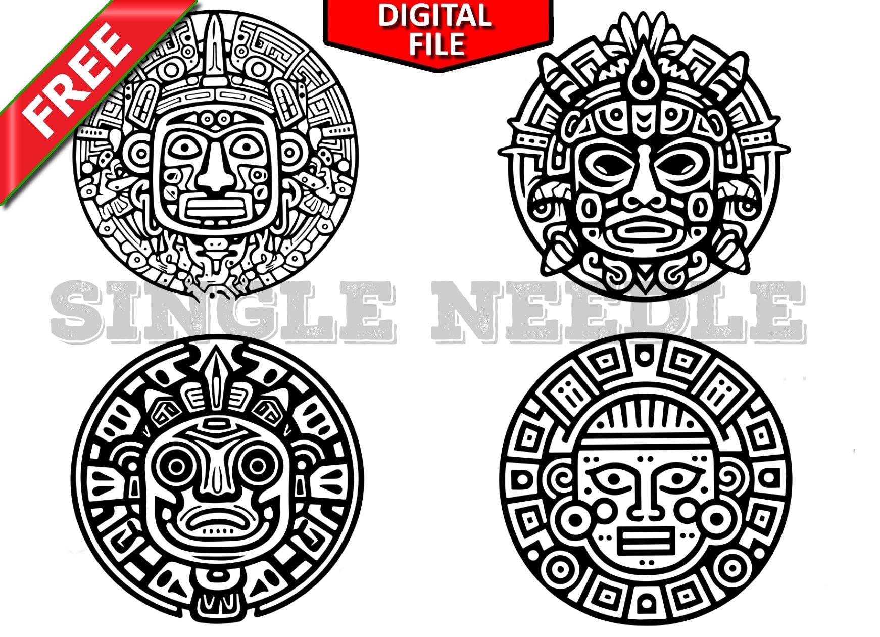 Native American Symbols, Aztec, Maya, Inca. Figurines of Native American  Tribes Icons Tattoo Vector Set Stock Vector - Illustration of mexico,  tribal: 299388039