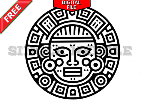 Aztec Symbols Tattoo Flash Sheet Stencil for Real Stick and Poke Tattoos - FREE DOWNLOAD - SINGLE NEEDLE