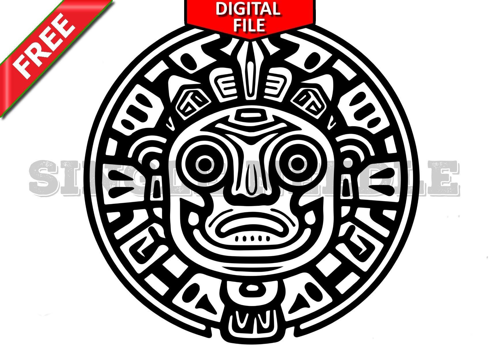 Aztec Symbols Tattoo Flash Sheet Stencil for Real Stick and Poke ...