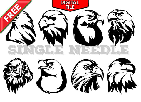 Birds Eagle Heads Tattoo Flash Sheet Stencil for Real Stick and Poke Tattoos - FREE DOWNLOAD - SINGLE NEEDLE
