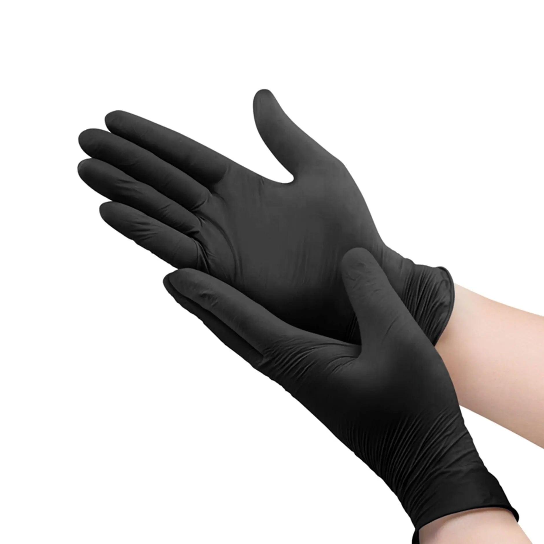 Black Nitrile Nitrile Disposable Gloves for Tattooing - Box of 100 - SINGLE NEEDLE