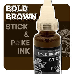 Bold Brown - Stick and Poke Tattoo Ink - SINGLE NEEDLE