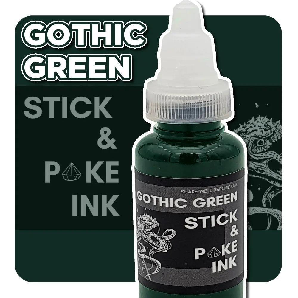 Gothic Green tattoo Ink for Stick and Poke tattooists | SINGLE NEEDLE