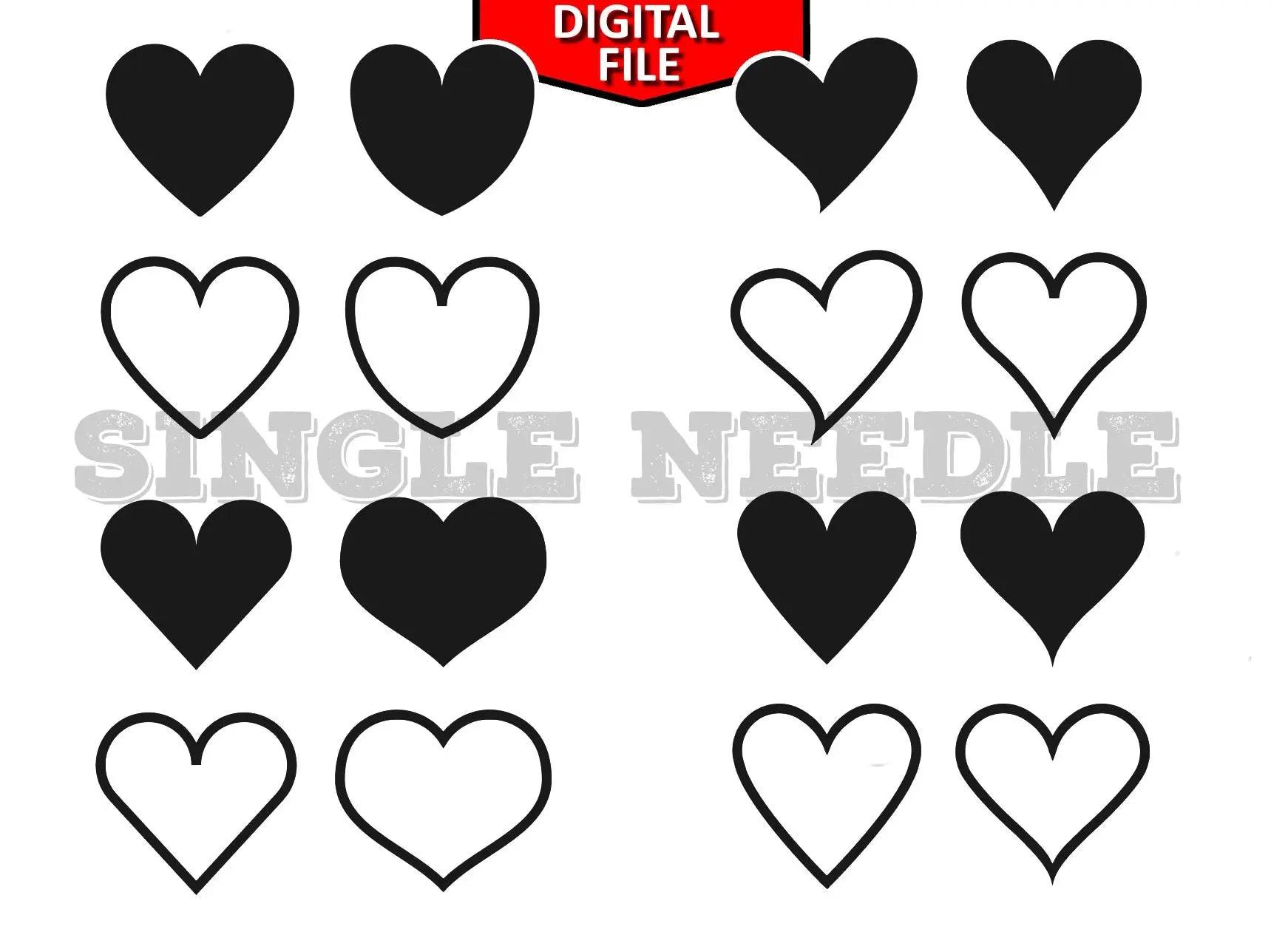 Hearts of Love Tattoo Flash Sheet Stencil for Real Stick and Poke Tattoos - SINGLE NEEDLE
