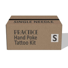 Stick and Poke PRACTICE Tattoo Kit - SMALL Box of 40 Hand Poke Tattooing Items - SINGLE NEEDLE
