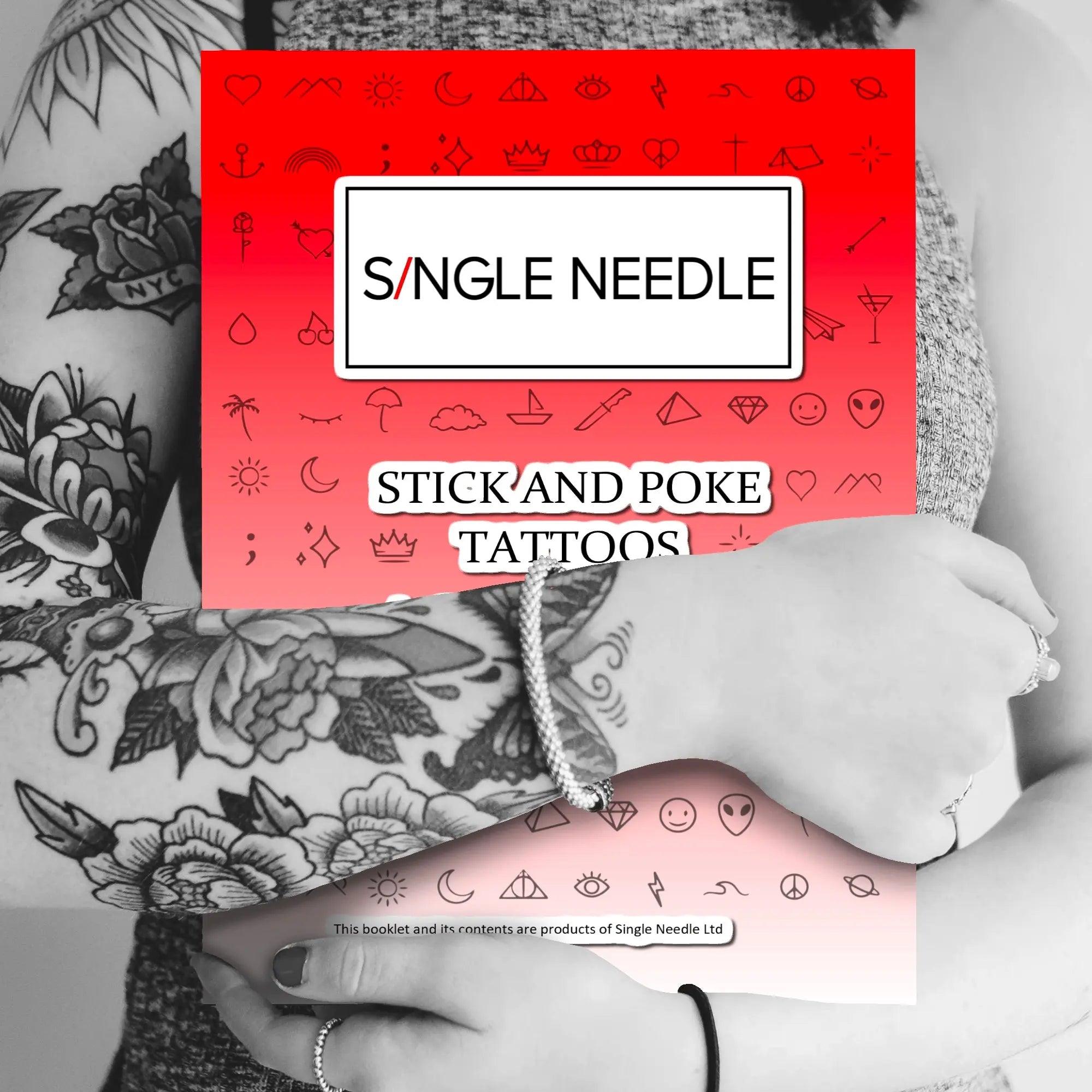 Stick and Poke Tattoo Guide for use of Practice Kits - SINGLE NEEDLE