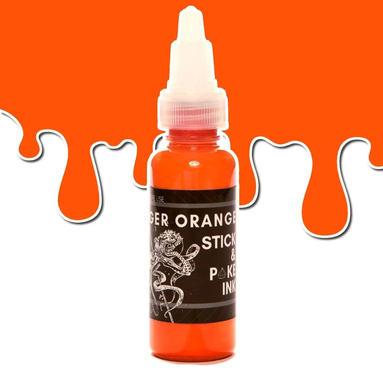 Trecoder Ink Orange Tiger Orange tattoo Ink for Stick and Poke Tattooists | SINGLE NEEDLE