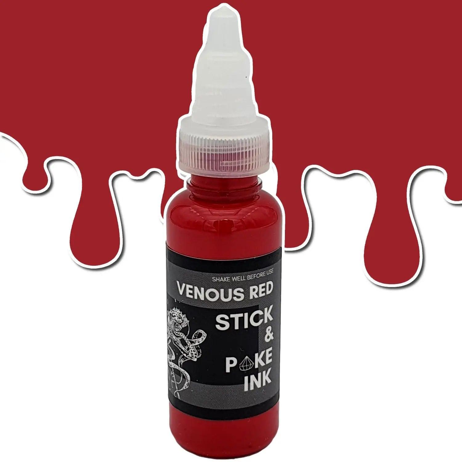 Red Ink Stick Venous Red tattoo Ink for Stick and Poke Tattooists | SINGLE NEEDLE